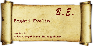 Bogáti Evelin névjegykártya